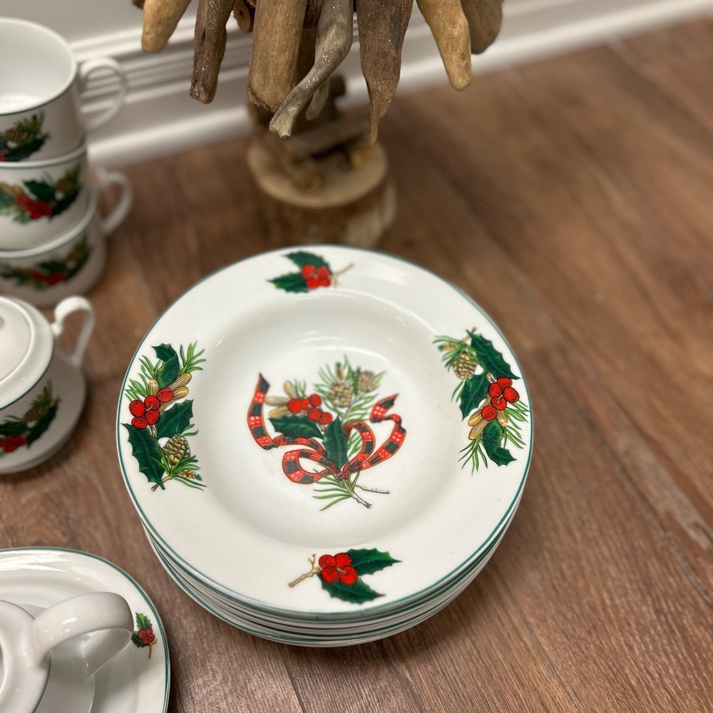 🎄4X Kopin Christmas Heritage plate/bowl
